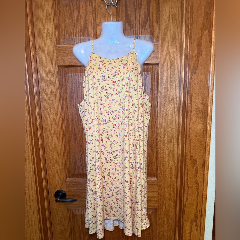 Yellow Red Sleeveless Halter Sundress